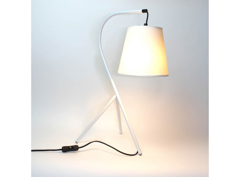 Lampe de chevet trépied design blanche