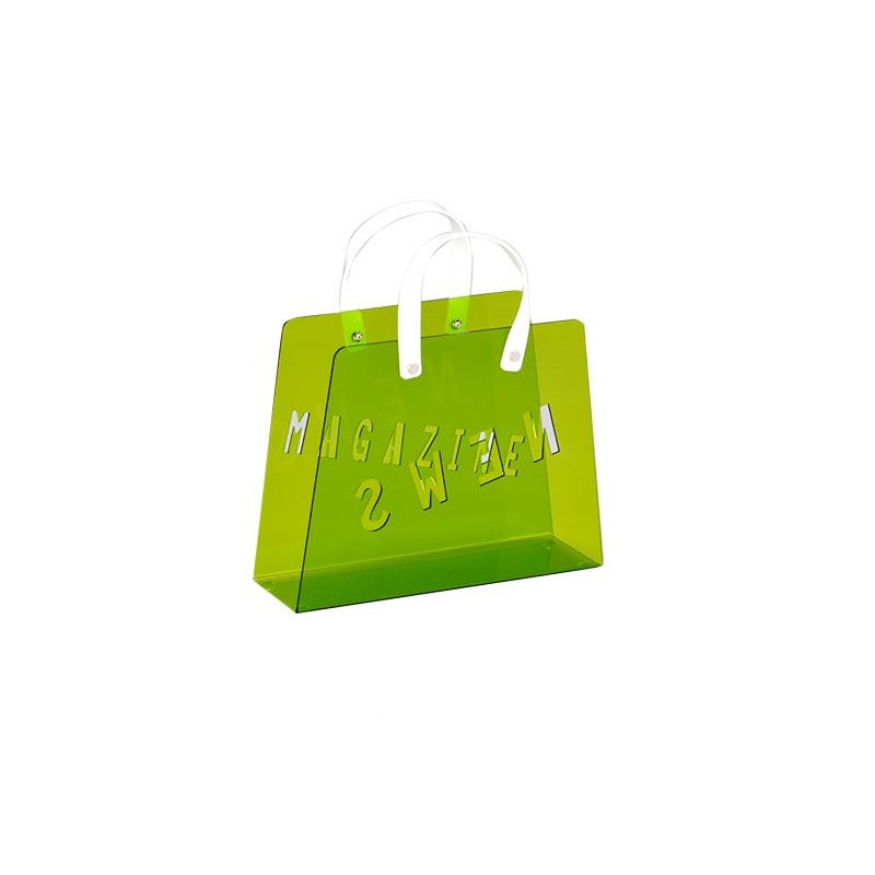 Porte-revues sac plexiglass vert - BAG