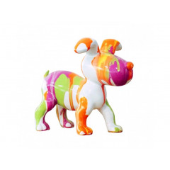 Petit chien sculpture décorative multicolore - design moderne contemporain H14 cm - COLOR SNOOP