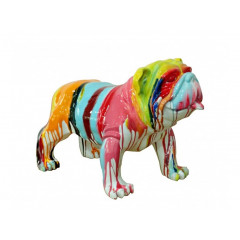 Sculpture chien bulldog multicolore - PILO