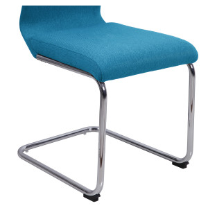 Chaise en tissu avec piètement métal chromé forme luge - bleu - zoom assise - GINI