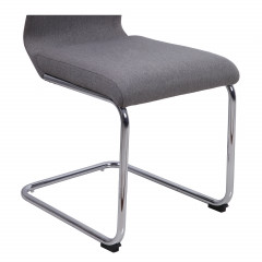 Chaise en tissu avec piètement métal chromé forme luge - gris - zoom assise - GINI