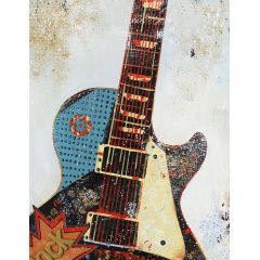 Peinture sur toile cadre décoratif guitare - Zoom - ROCKY