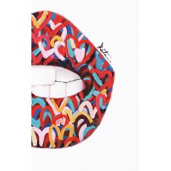 Peinture sur toile cadre décoratif lèvres pincées - Zoom -  GLAMY