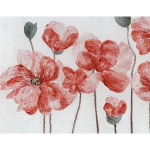 Peinture sur toile cadre décoratif fleurs rouges - Zoom - NACARAT