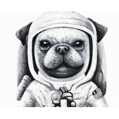 Peinture sur toile cadre décoratif chien astronaute - Zoom -  COSMO