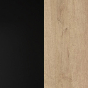 Vitrine 2 portes réversibles en bois effet chêne - zoom matière - MIAMI