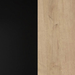 Table basse en bois effet chêne avec étagère - zoom matière - MIAMI