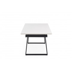 Table extensible en céramique blanc pure L160/240cm - Pieds n°1 : Type luge - UNIK