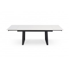 Table extensible en céramique blanc pure L160/240cm - Pieds n°1 : Type luge - UNIK