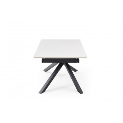 Table extensible en céramique blanc pure L160/240cm - Pieds n°3 : Type étiré - UNIK