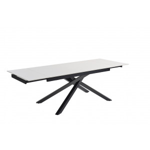Table extensible en céramique blanc pure L160/240cm - Pieds n°3 : Type étiré - UNIK