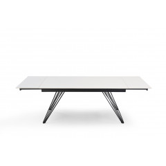 Table extensible en céramique blanc pure L160/240cm - Pieds n°4 : Type 4 pieds - UNIK