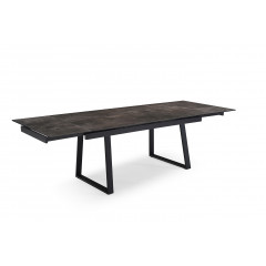 Table extensible en céramique finition iron L160/240cm - Pieds n°1 : Type luge - UNIK