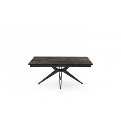 Table extensible en céramique finition iron L160/240cm - Pieds n°2 : Type croix ajouré - UNIK
