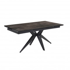 Table extensible en céramique finition iron L160/240cm - Pieds n°2 : Type croix ajouré - UNIK
