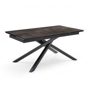 Table extensible en céramique finition iron L160/240cm - Pieds n°3 : Type étiré - UNIK