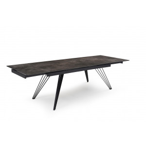 Table extensible en céramique finition iron L160/240cm - Pieds n°4 : Type 4 pieds - UNIK