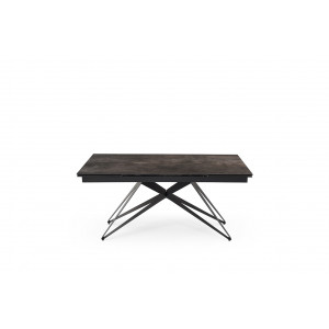 Table extensible en céramique finition iron L160/240cm - Pieds n°6 : Type design épuré - UNIK