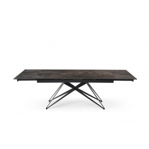 Table extensible en céramique finition iron L160/240cm - Pieds n°6 : Type design épuré - UNIK