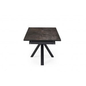 Table extensible en céramique finition iron L160/240cm - Pieds n°7 : Type croix pleine - UNIK