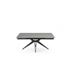 Table extensible en céramique marbre grey L160/240cm - Pieds n°2 : Type croix ajouré - UNIK