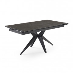 Table extensible en céramique vintage grey L160/240cm - Pieds n°2 : Type croix ajouré - UNIK