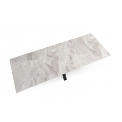 Table extensible en céramique gris brillant L160/240cm - zoom plateau - UNIK