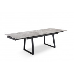 Table extensible en céramique gris brillant L160/240cm - Pieds n°1 : Type luge - UNIK