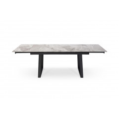 Table extensible en céramique gris brillant L160/240cm - Pieds n°1 : Type luge - UNIK