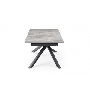 Table extensible en céramique gris brillant L160/240cm - Pieds n°3 : Type étiré - UNIK