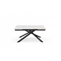 Table extensible en céramique marbre blanc L160/240cm - Pieds n°3 : Type étiré - UNIK
