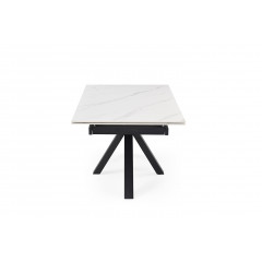 Table extensible en céramique marbre blanc L160/240cm - Pieds n°7 : Type croix pleine - UNIK