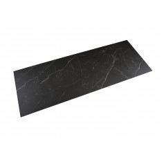 Table extensible en céramique marbre noir L160/240cm - vue plateau avec rallonges - UNIK