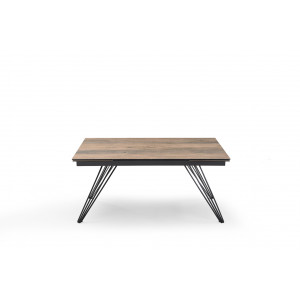 Table extensible en céramique finition bois L160/240cm - Pieds n°4 : Type 4 pieds - UNIK