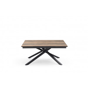 Table extensible en céramique finition bois L160/240cm - Pieds n°3 : Type étiré - UNIK