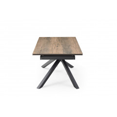 Table extensible en céramique finition bois L160/240cm - Pieds n°3 : Type étiré - UNIK