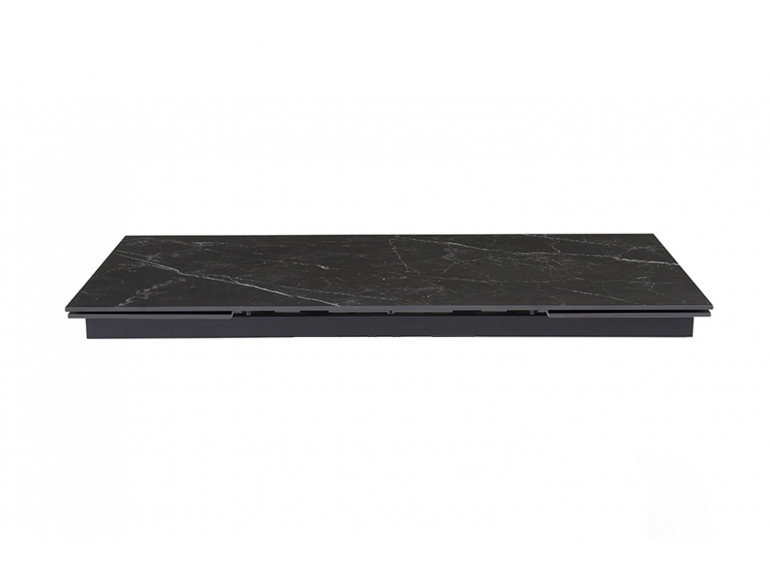 Table extensible en céramique marbre noir L160/240cm - vue de face - UNIK