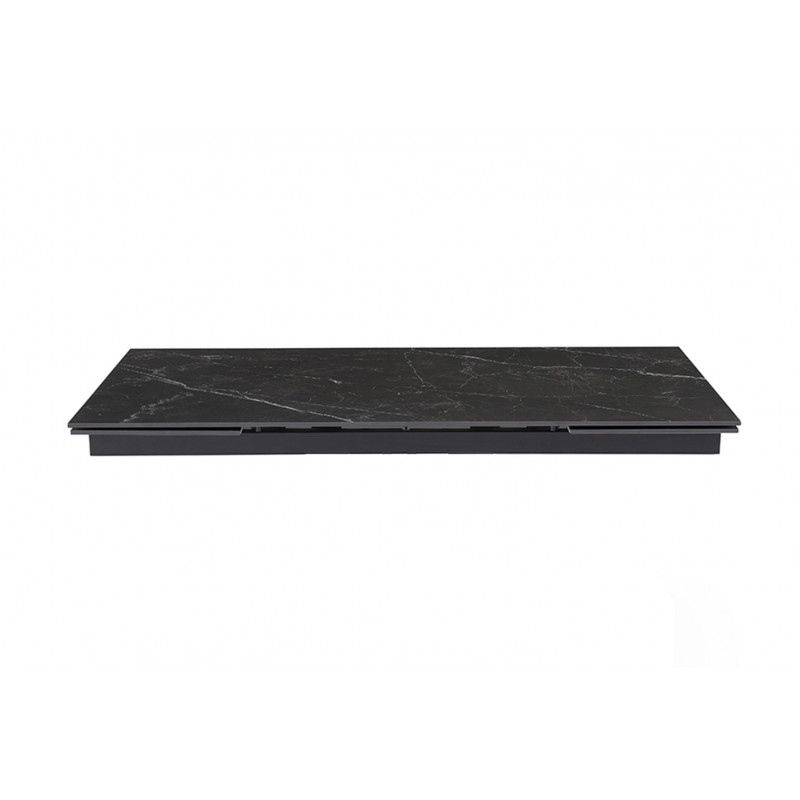 Table extensible en céramique marbre noir L160/240cm - vue de face - UNIK