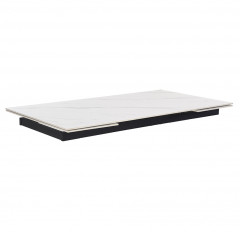 Table extensible en céramique marbre blanc L160/240cm - vue de 3/4 - UNIK