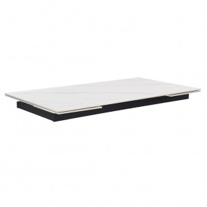 Table extensible en céramique marbre blanc L160/240cm - vue de 3/4 - UNIK