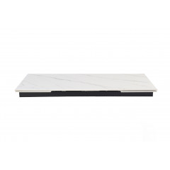 Table extensible en céramique marbre blanc L160/240cm - vue de face - UNIK
