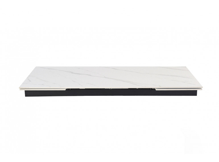Table extensible en céramique marbre blanc L160/240cm - vue de face - UNIK