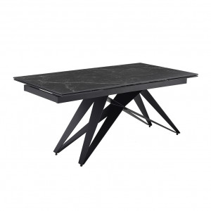 Table de repas avec plateau marbré noir - design épuré - PIEDS N°6