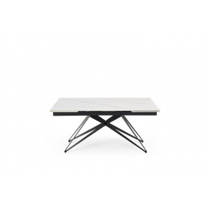 Table de repas avec plateau marbre blanc - design épuré - PIEDS N°6