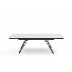 Table de repas avec plateau marbre blanc - 4 pieds - PIEDS N°4