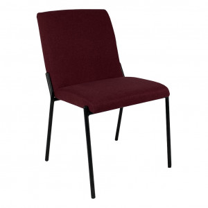Chaise en tissu avec pied en métal noir - coloris rouge - vue de 3/4 - JASPE