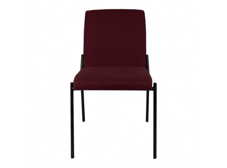 Chaise en tissu avec pied en métal noir - coloris rouge - vue de face - JASPE