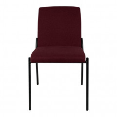 Chaise en tissu rouge avec pieds en métal noir - vue de face - JASPE