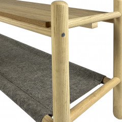 Bout de lit en bois de frêne et feutrine gris - zoom - THEOULE 575